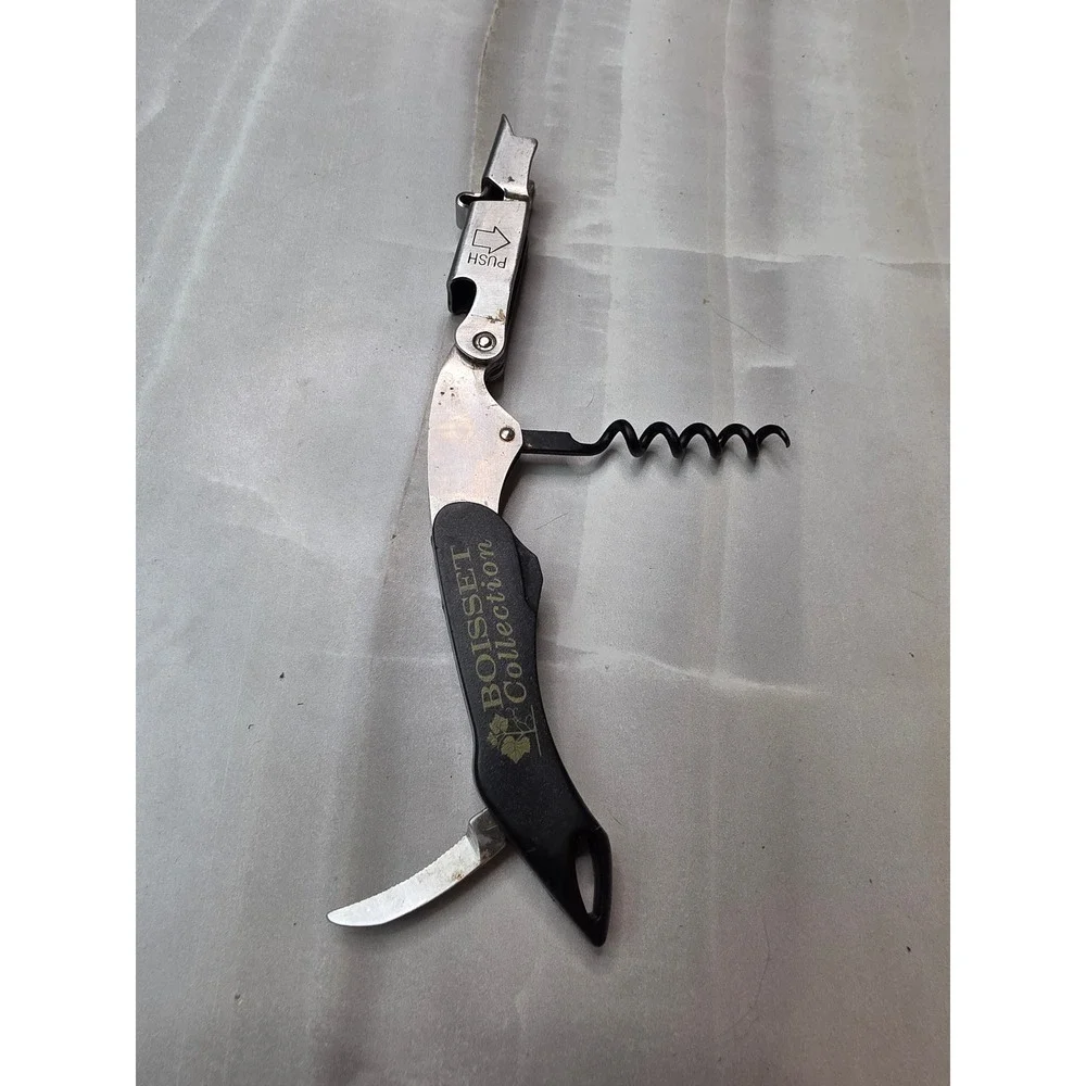 Boisset Collection Waiters Corkscrew Wine Opener Foil‎ Cutter Black Silver A6